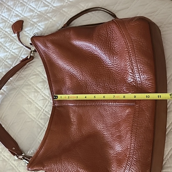 Elegant Brown Pebble Soft Leather Shoulder Bag By Banana Republic - Picture 8 of 9